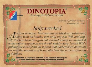 1995 Collect-A-Card Dinotopia #3 Shipwrecked Back