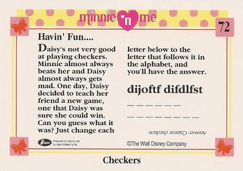 1991 Impel Minnie 'N Me #72 Checkers Back