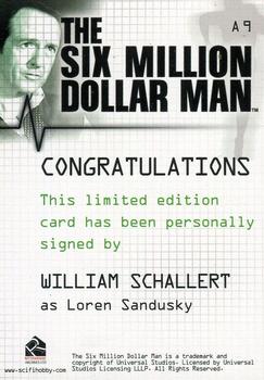 2004 Rittenhouse The Complete Six Million Dollar Man Seasons 1 & 2 - Autographs #A9 William Schallert Back
