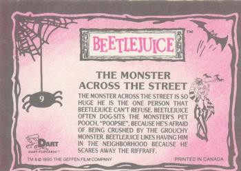 1990 Dart Beetlejuice #9 The Monster Across the Street Back