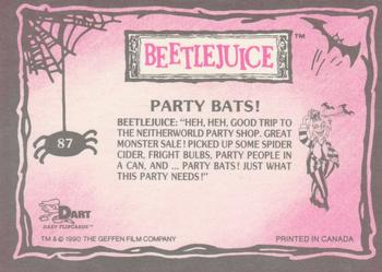1990 Dart Beetlejuice #87 Party Bats! Back