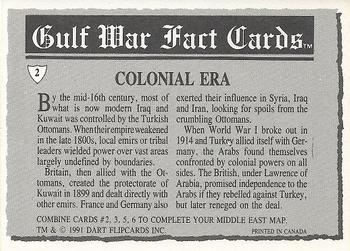 1991 Dart Gulf War Facts #2 Map / Colonial Era Back