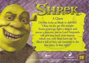 2001 Dart Shrek #20 A Quest Back