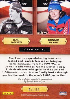 2012 Panini Americana Heroes & Legends - USA Dual Materials #10 Bonnie Blair / Dan Jansen Back