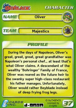 2003 Cards Inc. Beyblade #37 Oliver - Character Back