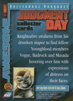 1997 Comic Images Judgment Day #3 Horrendous Hangover Back
