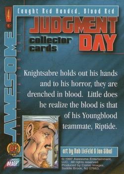 1997 Comic Images Judgment Day #4 Caught Red Handed, Blood Red Back