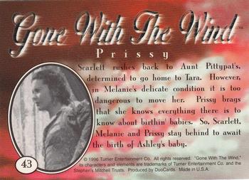 1995 DuoCards Gone With the Wind #43 Prissy Back