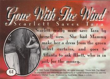 1995 DuoCards Gone With the Wind #61 Scarlett Saves Tara Back