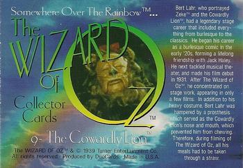 1996 DuoCards The Wizard of Oz #9 The Cowardly Lion Back
