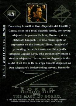 1998 DuoCards The Mask of Zorro #45 The Spy Who Came to Dinner Back