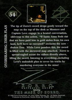 1998 DuoCards The Mask of Zorro #54 Overhearing Their Plan Back