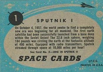 1957 Topps Space #1 Sputnik 1 Back