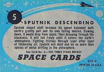 1957 Topps Space #5 Sputnik Descending Back