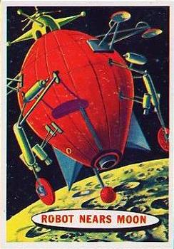 1957 Topps Space #8 Robot Nears Moon Front