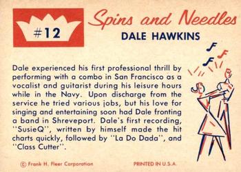 1960 Fleer Spins and Needles #12 Dale Hawkins Back