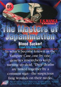1996 Comic Images Masters of Japanimation #5 Blood Sucker! Back