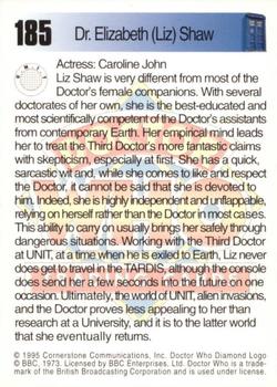 1995 Cornerstone Doctor Who Series 2 #185 Dr. Elizabeth (Liz) Shaw Back