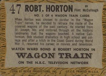 1958 Topps T.V. Westerns #47 Robert Horton as Flint McCullough Back