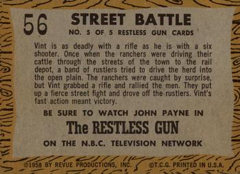 1958 Topps T.V. Westerns #56 Street Battle Back