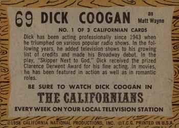 1958 Topps T.V. Westerns #69 Dick Coogan as Matt Wayne Back