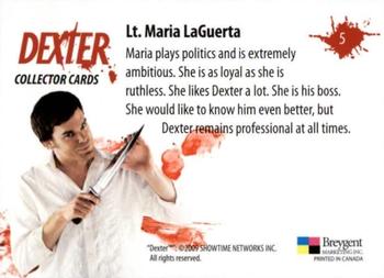 2009 Breygent Dexter Seasons 1 and 2 #5 Lt. Maria LaGuerta Back
