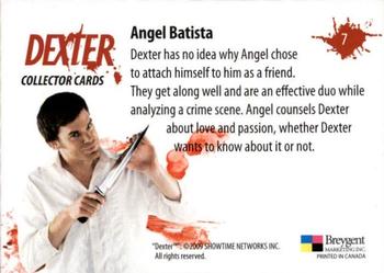 2009 Breygent Dexter Seasons 1 and 2 #7 Angel Batista Back