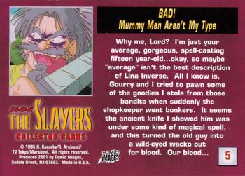 2001 Comic Images The Slayers #5 Why me, Lord? I'm just your average, gorgeous, sp Back