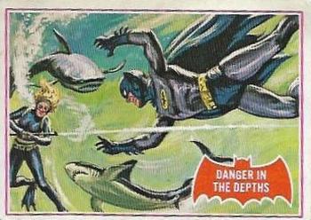 1966 Topps Batman Series A (Red Bat Logo) #14A Danger in the Depths Front