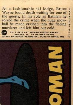 1966 Topps Batman Series A (Red Bat Logo) #22A Death Skis the Slopes Back