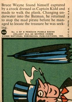 1966 Topps Batman Series A (Red Bat Logo) #32A Captain Kidd's Caper Back