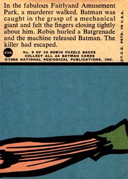 1966 Topps Batman Series A (Red Bat Logo) #43A Menace in Fairyland Back