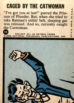 1966 Topps Batman Series B (Blue Bat Logo, Puzzle Back) #5B Caged by the Catwoman Back