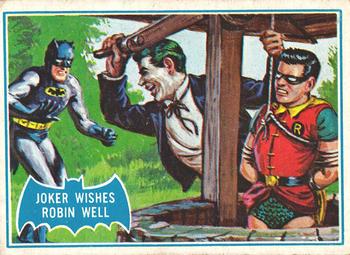 1966 Topps Batman Series B (Blue Bat Logo, Puzzle Back) #15B Joker Wishes Robin Well Front