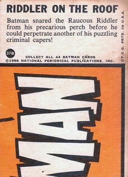 1966 Topps Batman Series B (Blue Bat Logo, Puzzle Back) #37B Riddler on the Roof Back