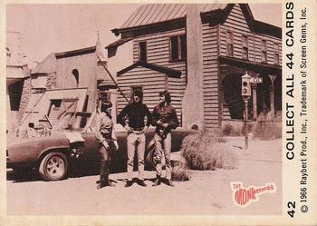 1966 Donruss The Monkees #42 Davy Jones / Mike Nesmith / Micky Dolenz / Monkeemobile Front
