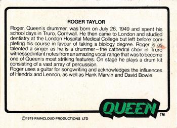 1979 Donruss Rock Stars #18 Queen (Roger) Back