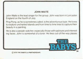 1979 Donruss Rock Stars #63 The Babys (John Waite) Back