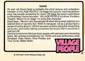 1979 Donruss Rock Stars #56 Village People (David Hodo) Back