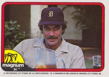 1983 Donruss Magnum P.I. #31 (outdoor table with tea pitcher) Front