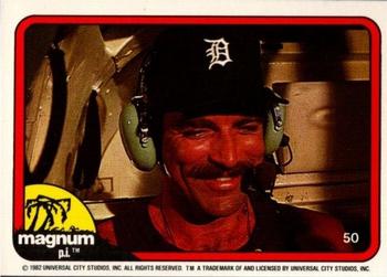 1983 Donruss Magnum P.I. #50 (Thomas in green head phones and mic) Front