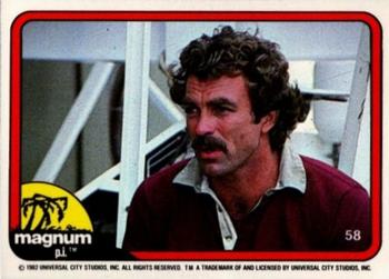 1983 Donruss Magnum P.I. #58 (plum shirt, gray collar) Front