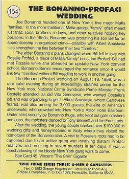 1992 Eclipse True Crime #154 The Bonanno-Profaci Wedding Back