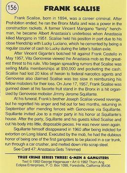 1992 Eclipse True Crime #156 Frank Scalise Back