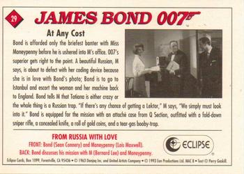 1993 Eclipse James Bond Series 1 #29 At Any Cost Back