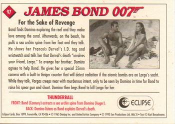 1993 Eclipse James Bond Series 1 #97 For the Sake of Revenge Back