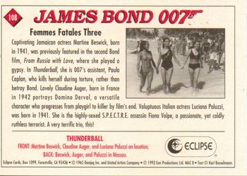 1993 Eclipse James Bond Series 1 #108 Femmes Fatales Three Back