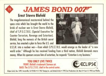 1993 Eclipse James Bond Series 2 #15 Ernst Stavro Blofeld Back