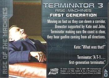 2003 Comic Images Terminator 3 #40 First Generation Back