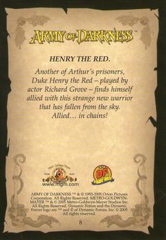2005 Dynamic Forces Army of Darkness #8 Henry the Red. Back